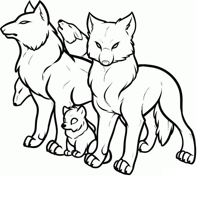 anime wolves mating coloring pages