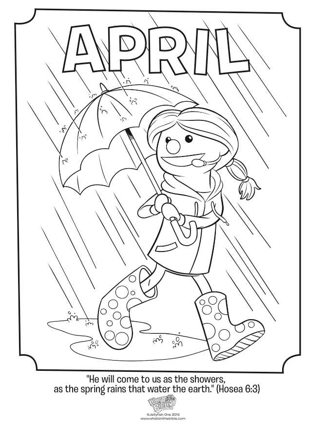 April Month Coloring Pages