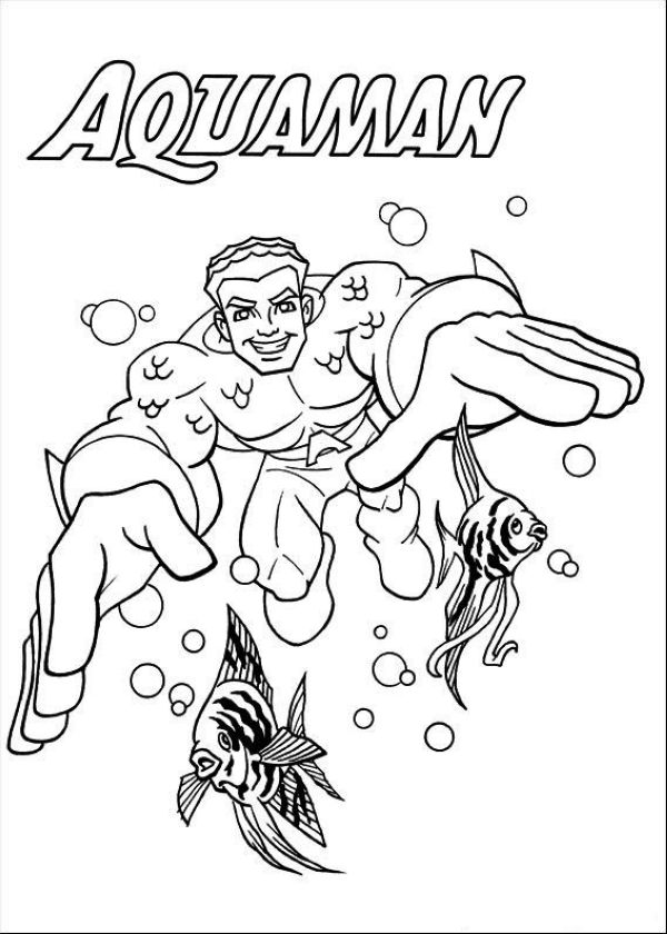 Aquaman coloring page online