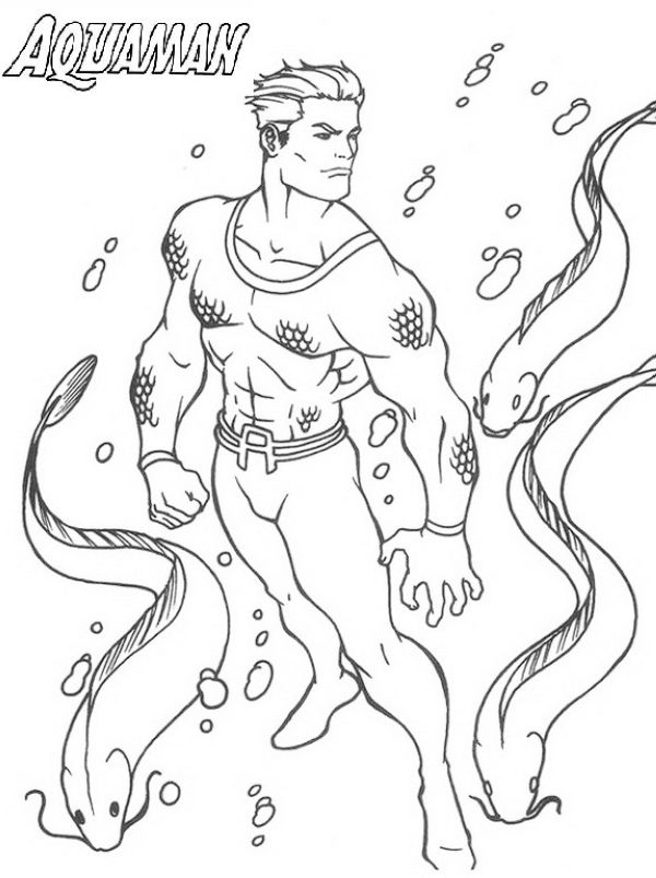Aquaman superhero coloring page