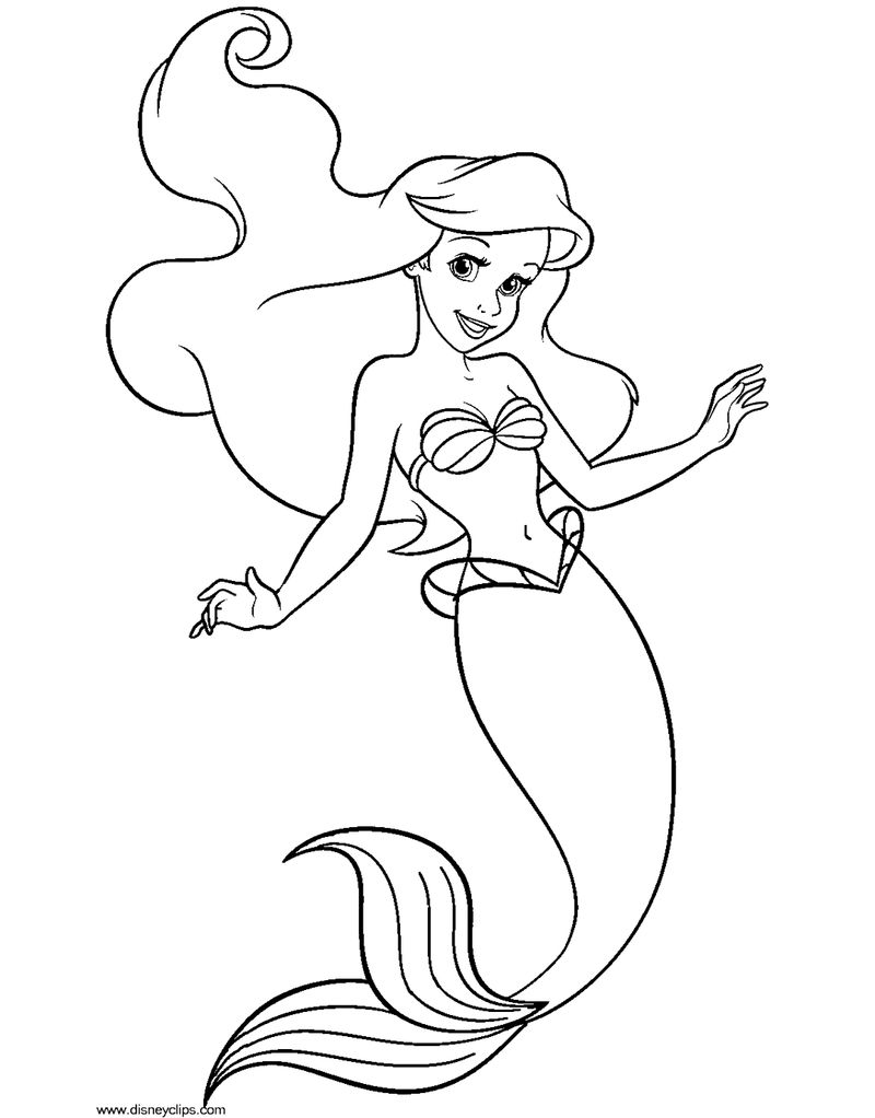 Ariel Coloring Pages Free Printable