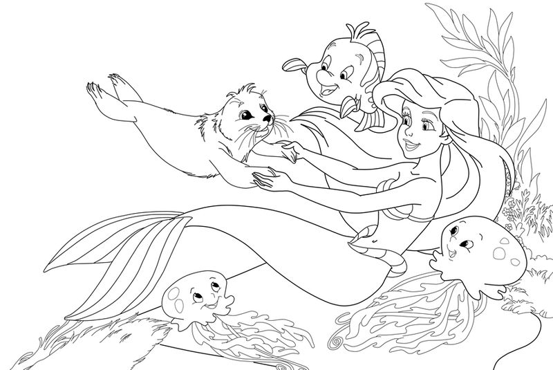 Ariel Coloring Pages Little Mermaid