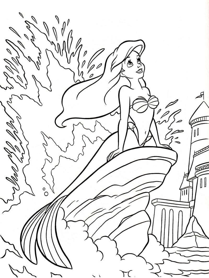 Ariel Little Mermaid Coloring Pages 1
