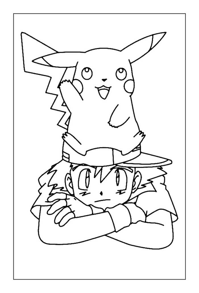 Ash And Pikachu Coloring Pages
