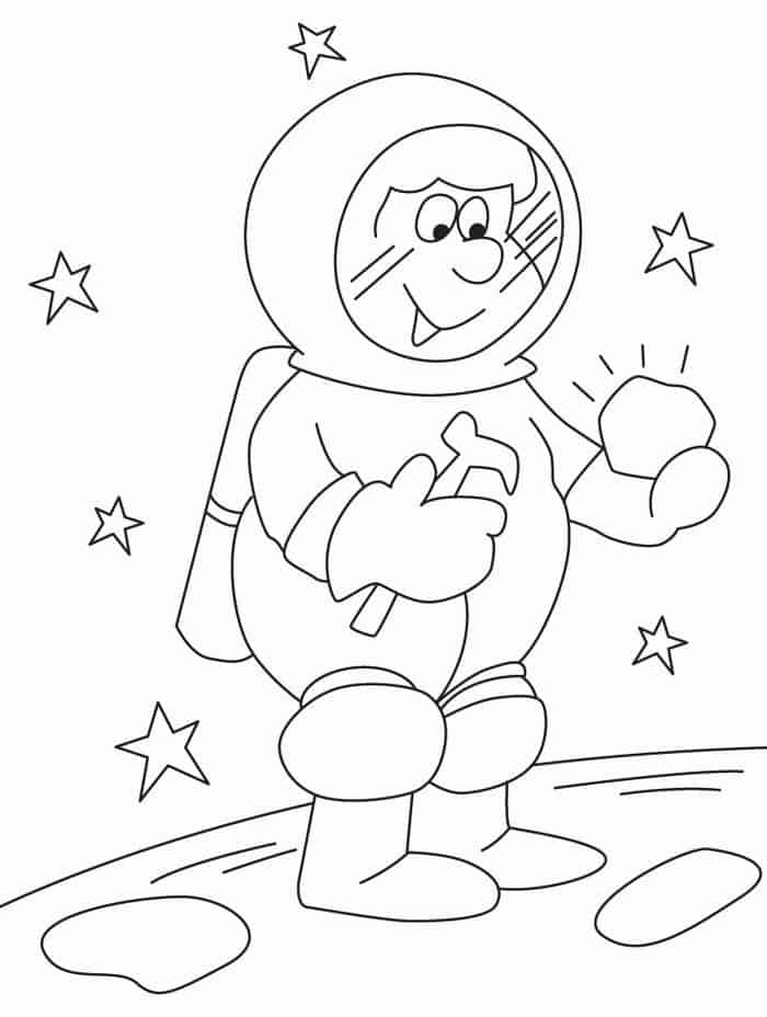 Astronaut Coloring Pages Easy