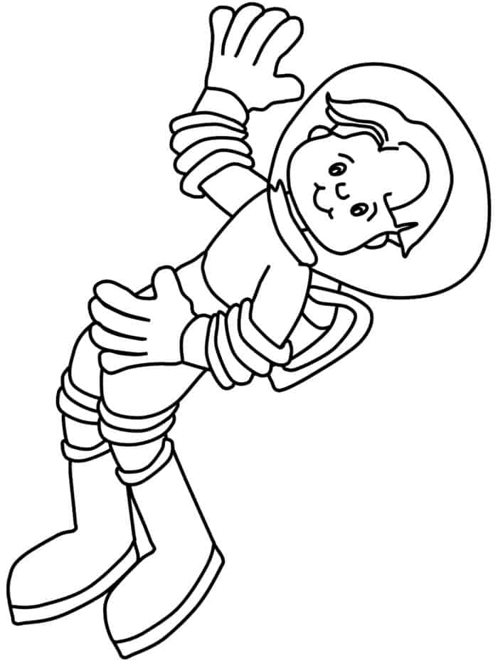 Astronaut Coloring Pages Simple