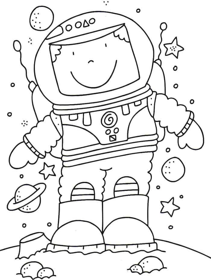Astronaut In Space Coloring Pages