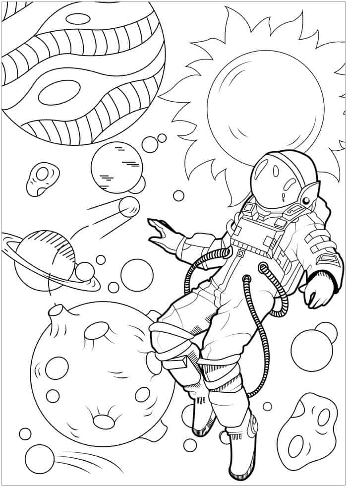 Astronaut To The Moon Coloring Pages
