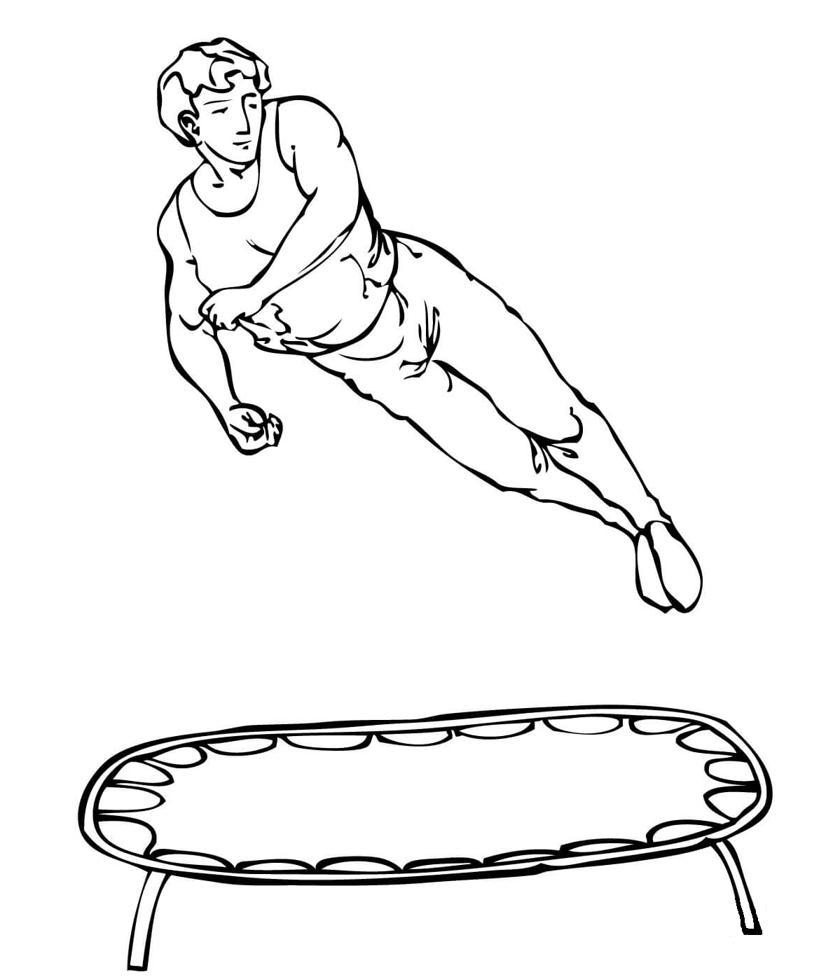 athlete on trampoline coloring pages