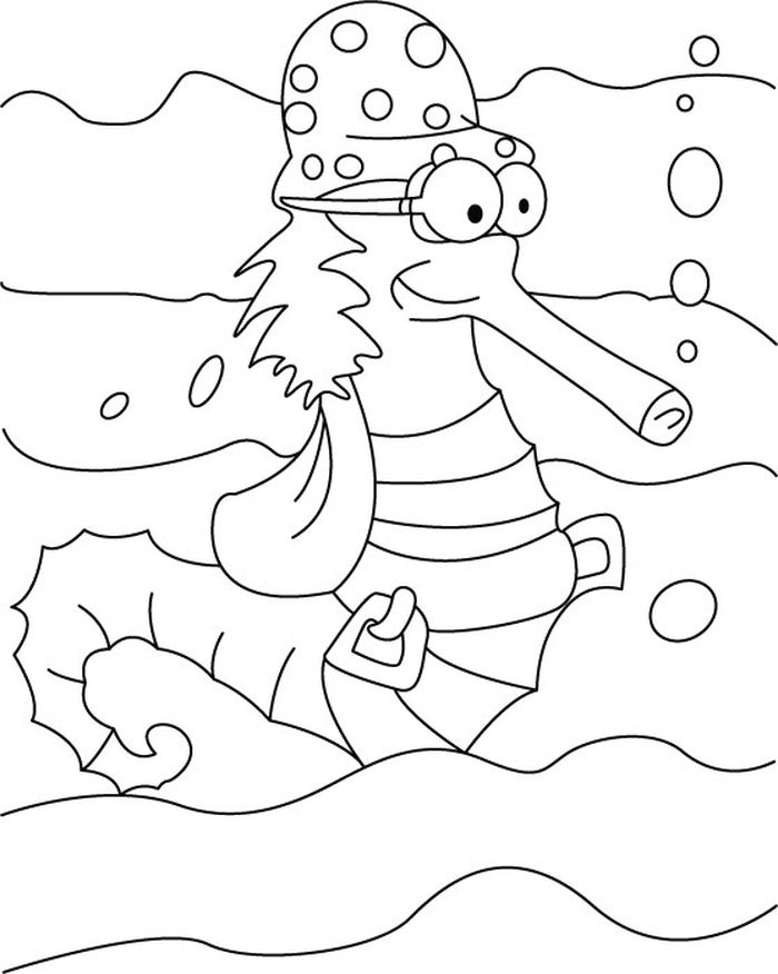 Atlantis Coloring Pages Seahorse