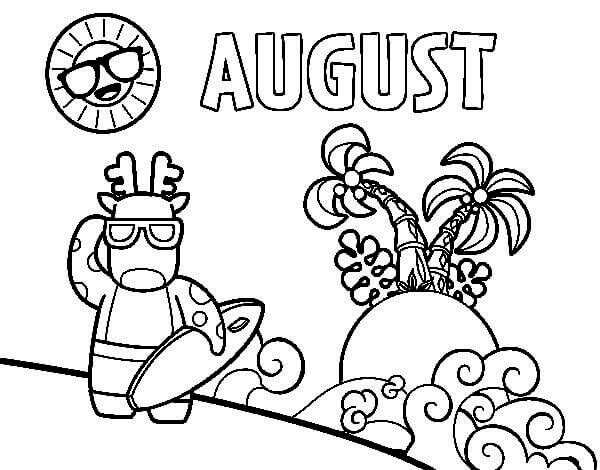 August Coloring Sheets
