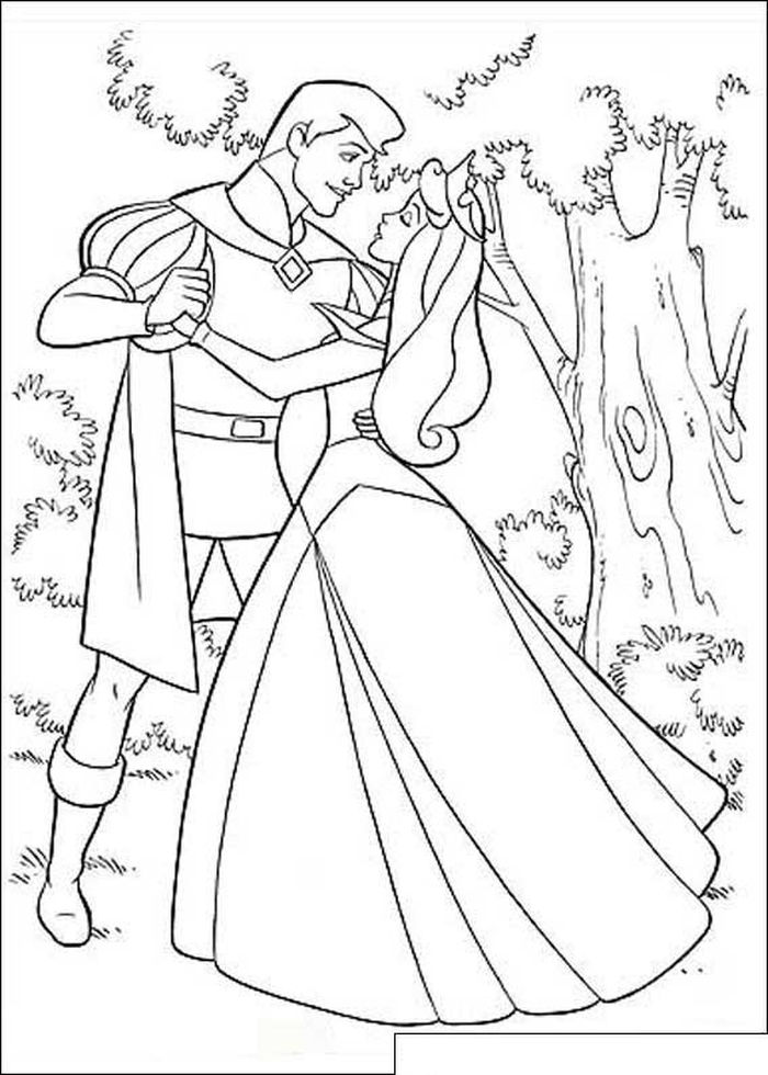 Aurora And Prince Philip Coloring Pages