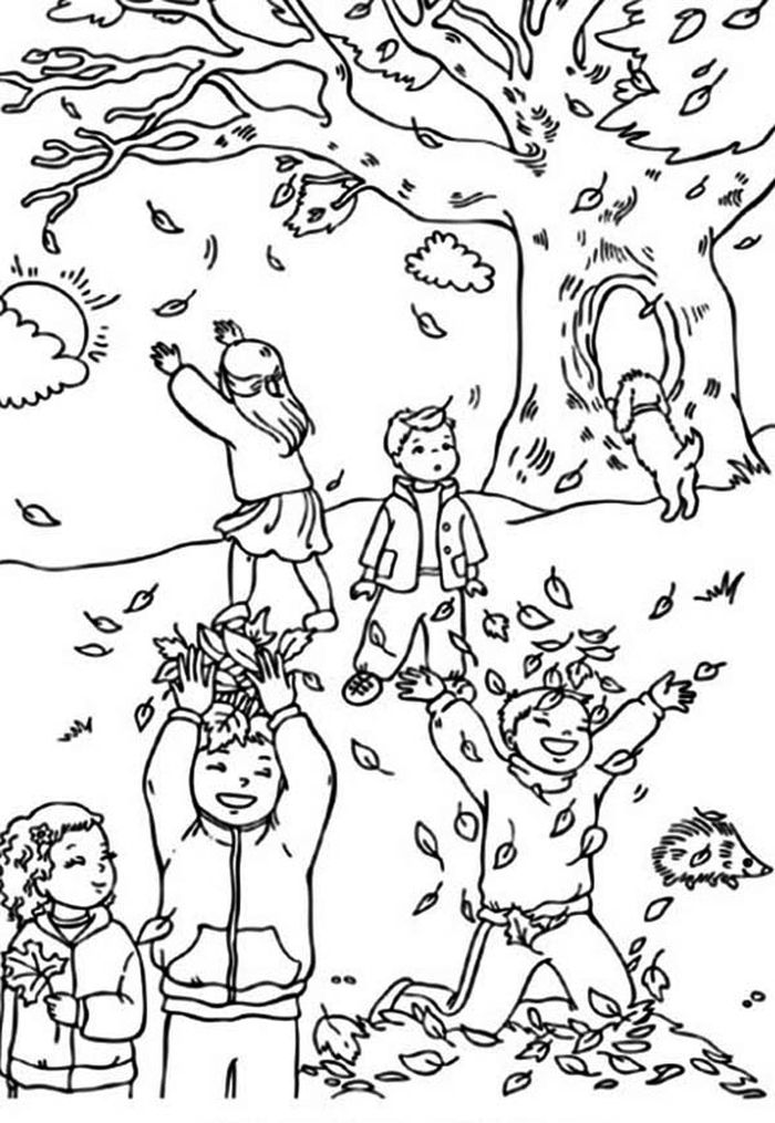 Autumn Scene Coloring Pages