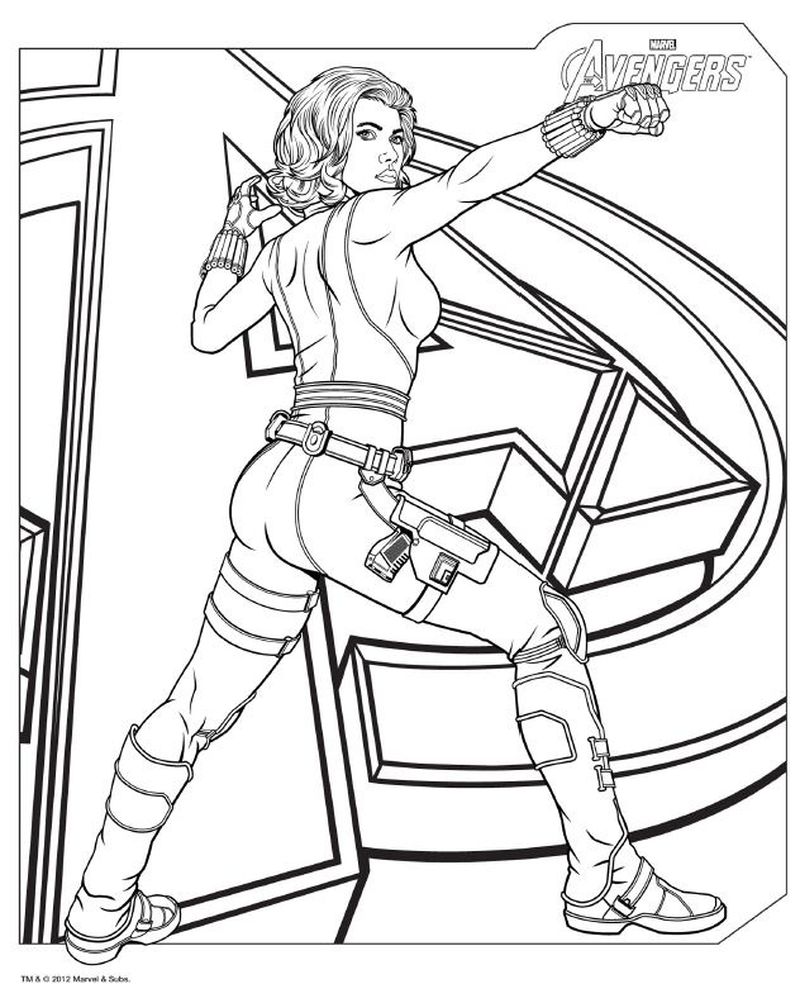 Avengers Coloring Pages Black Widow