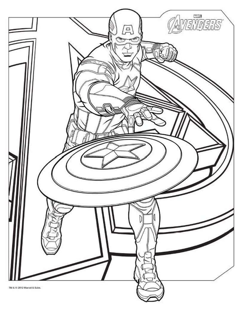 Avengers Coloring Pages Captain America