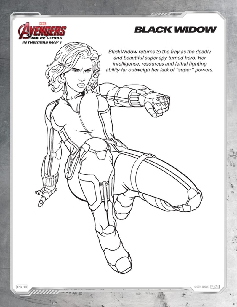 Avengers Coloring Pages Free Black Widow