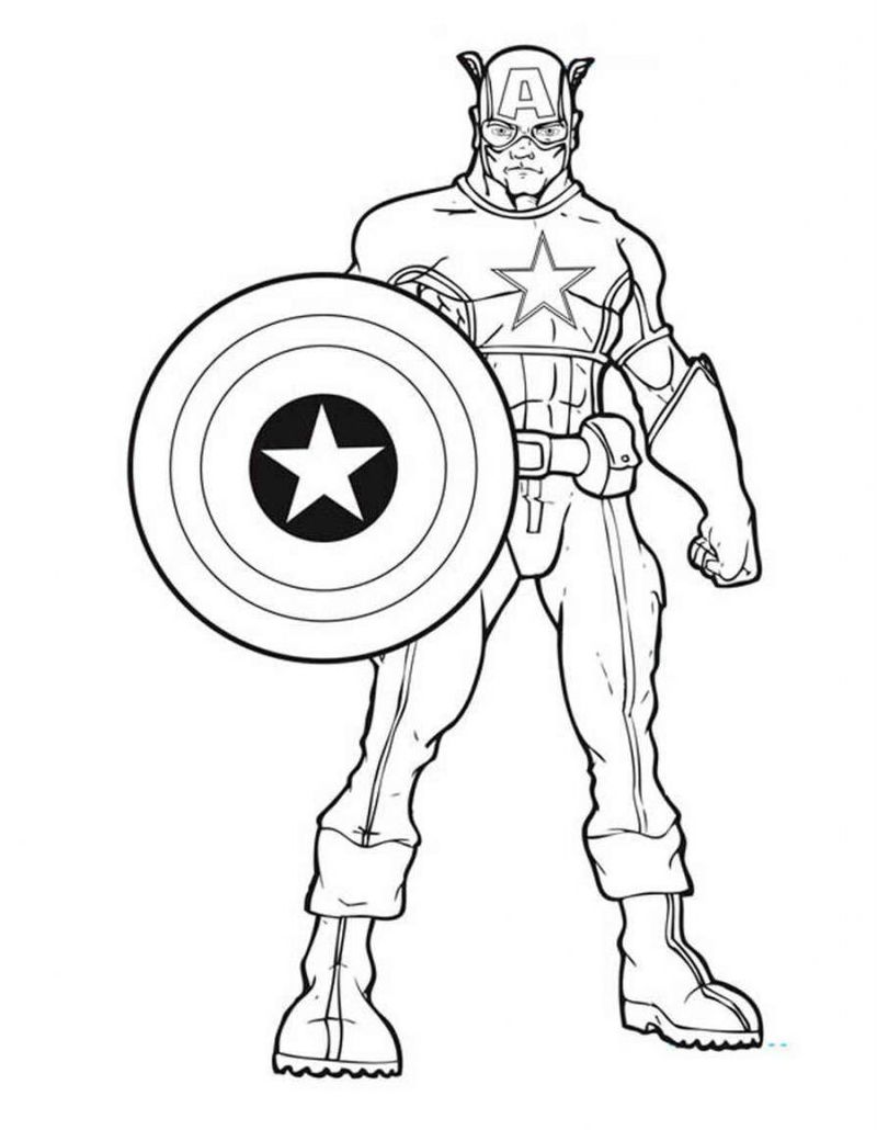 Avengers Coloring Pages Free Captain America