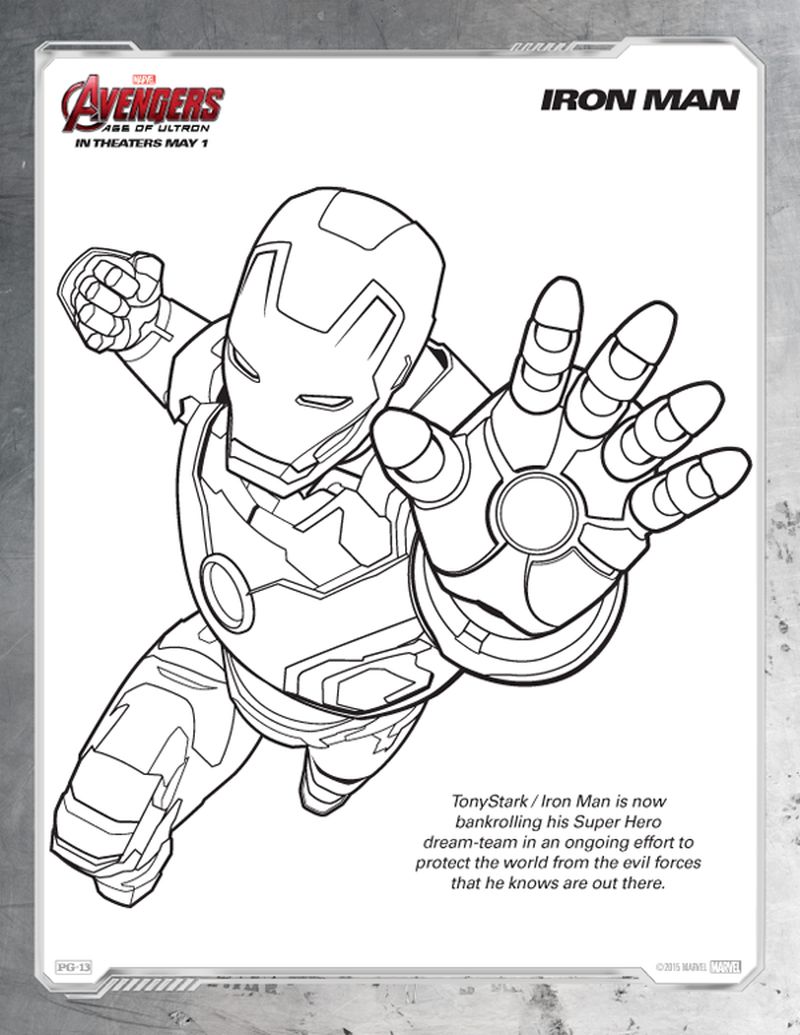 Avengers Coloring Pages Free Iron Man