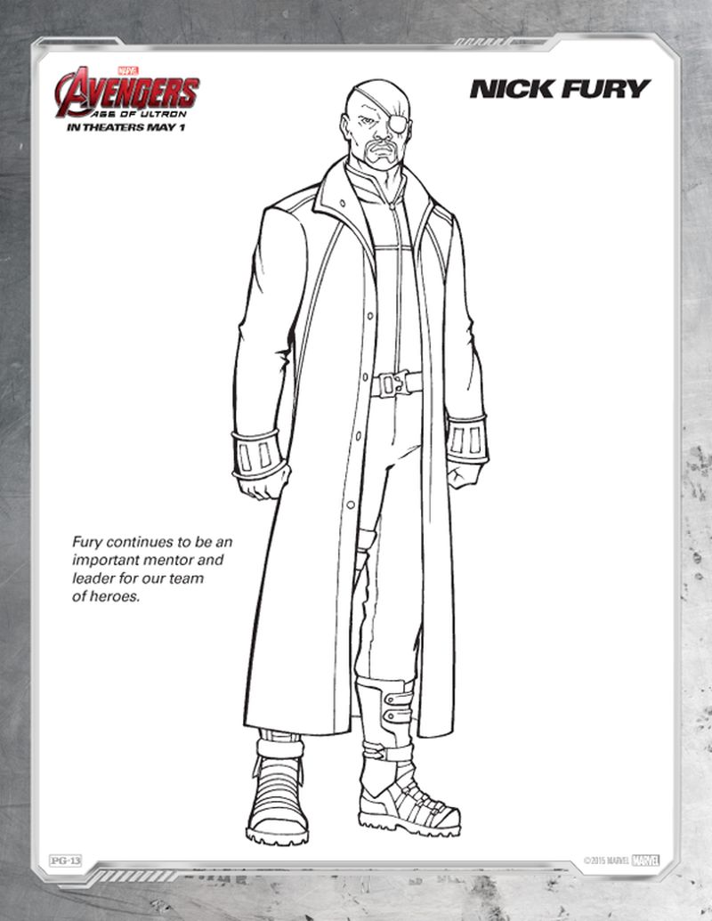 Avengers Coloring Pages Free Nick Fury