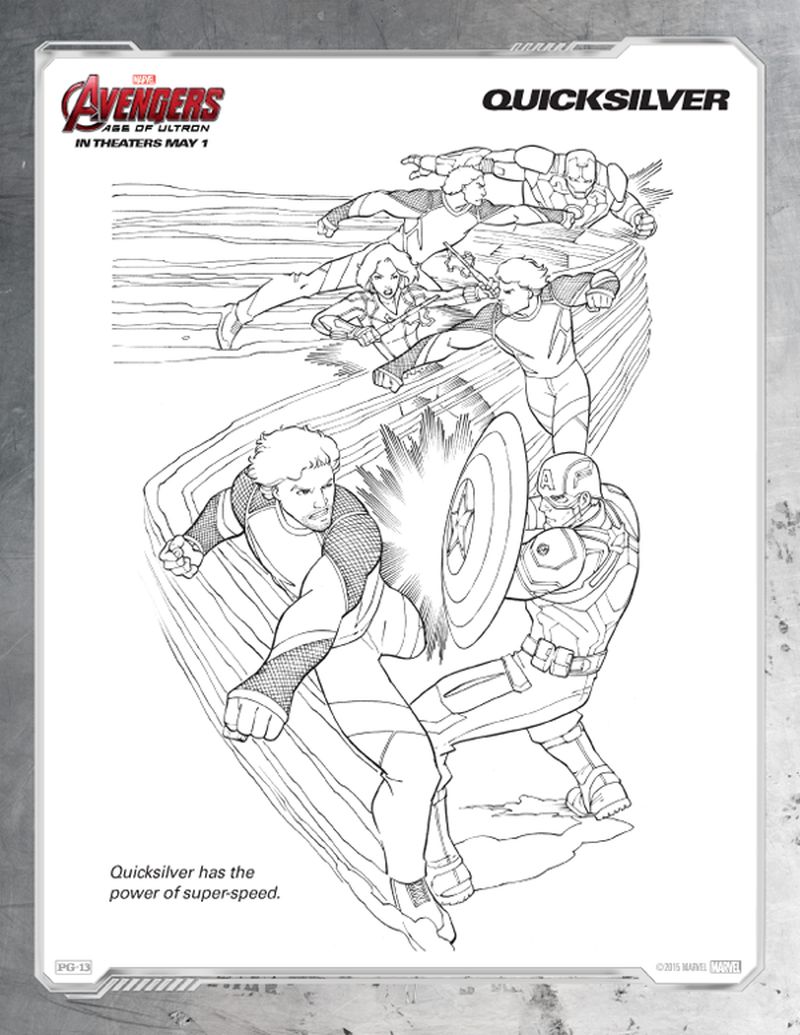 Avengers Coloring Pages Free Quicksilver