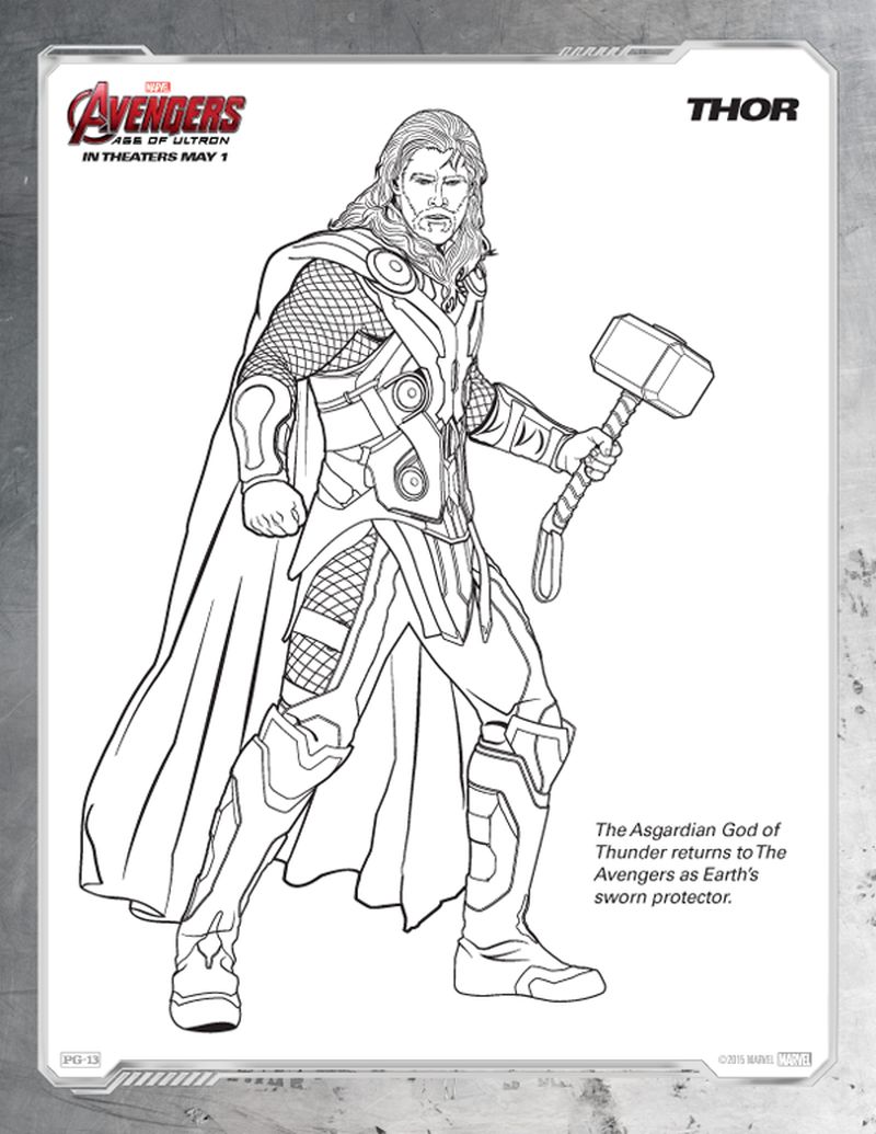 Avengers Coloring Pages Free Thor