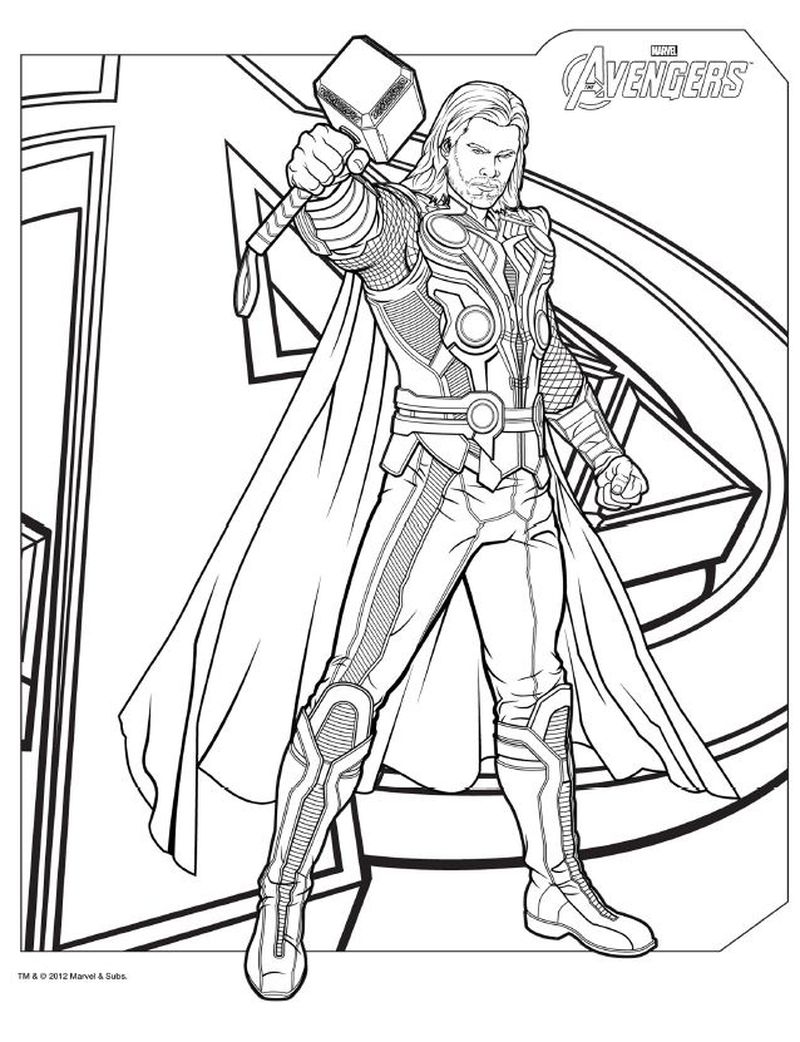 Avengers Coloring Pages Thor