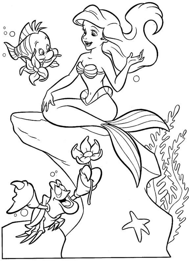 Baby Ariel Coloring Pages