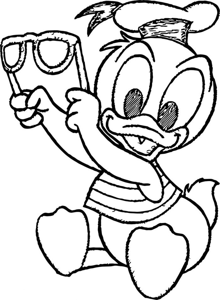 coloring pages of baby donald duck