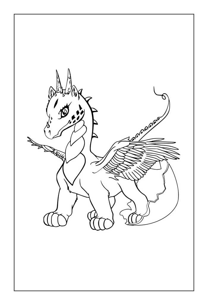 Baby Dragon Coloring Pages 1