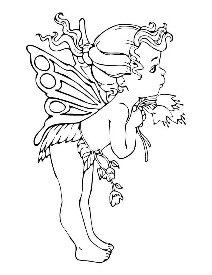 Baby Fairy Coloring Page