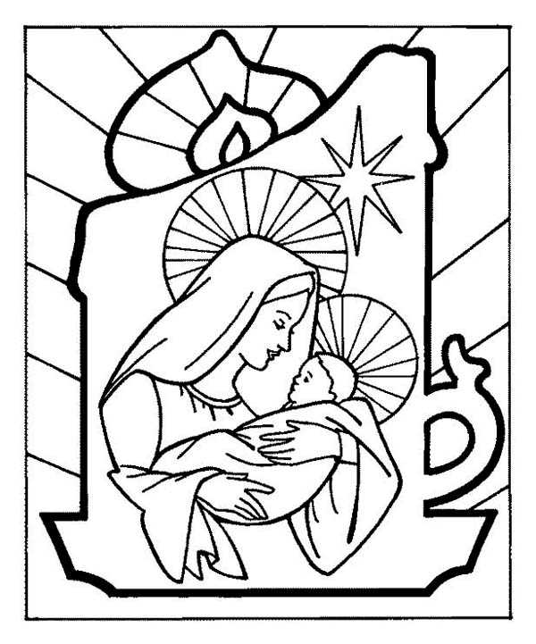 Baby Jesus And Mary Bible Coloring Pages