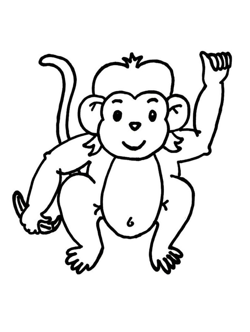 Baby Monkey Coloring Pages