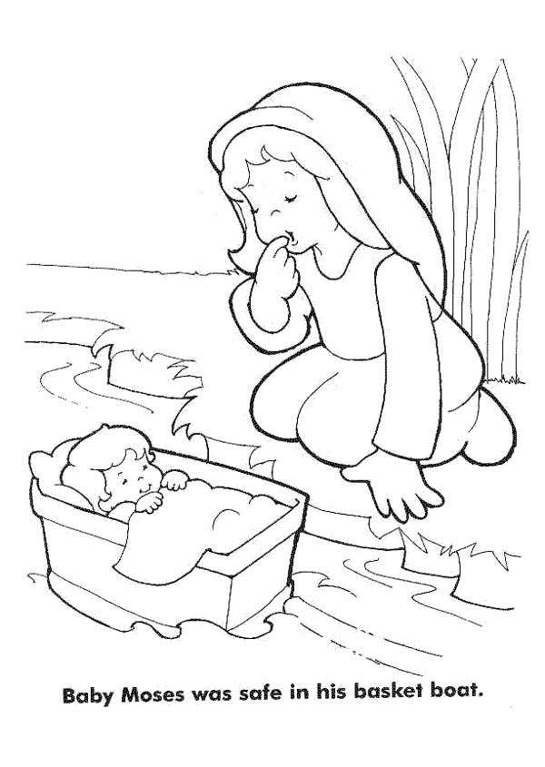 Baby Moses Bible Coloring Pages