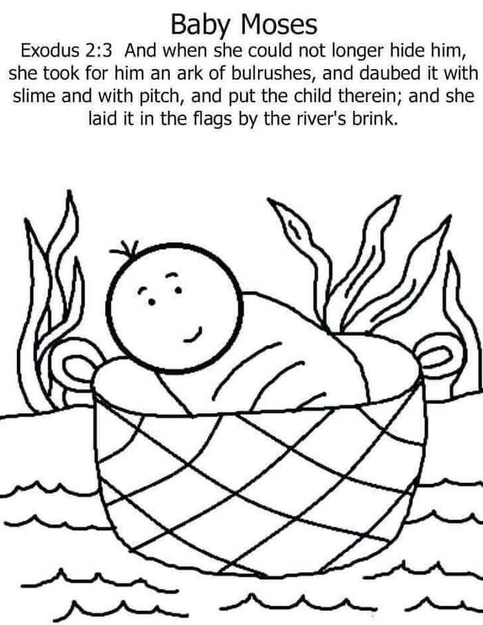 Baby Moses Passover Coloring Pages