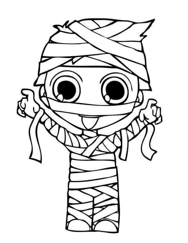 Baby Mummy Coloring Page