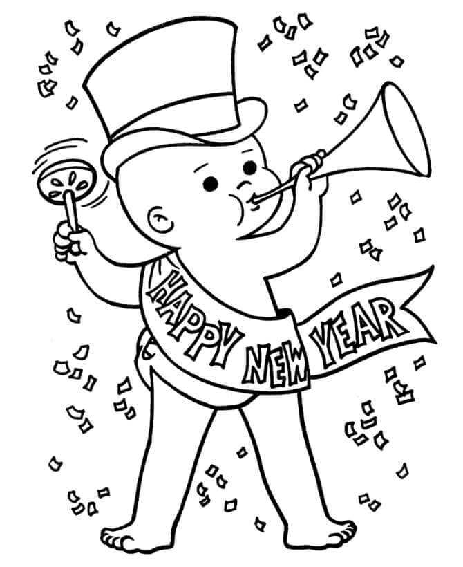 Baby New Year Coloring Pages