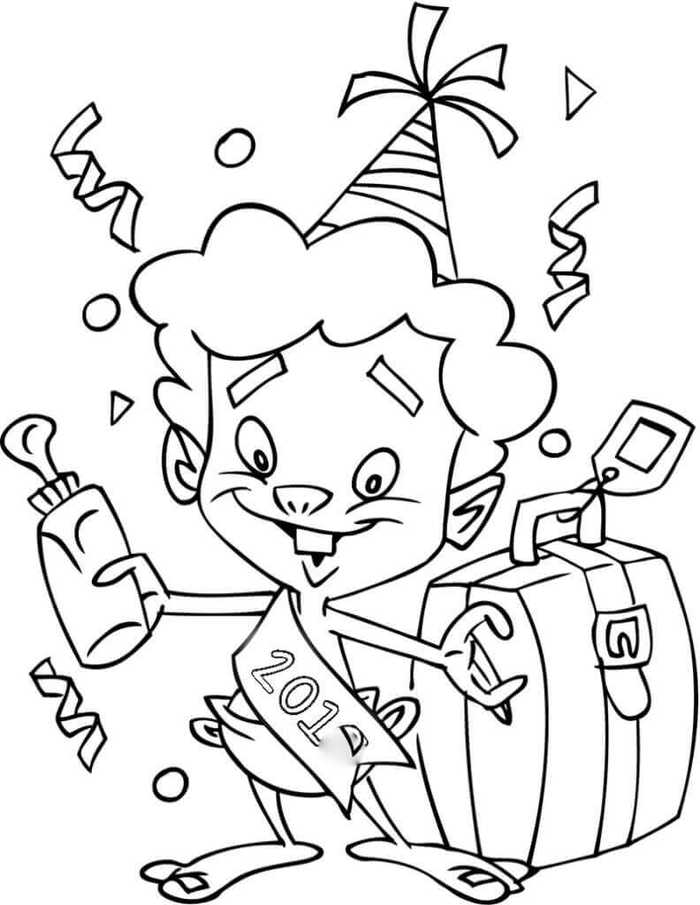 Baby New Year Coloring Pages