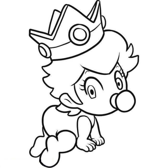 Baby Wearing A Crown Coloring Page