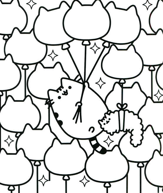 Balloons Kawaii Coloring Pages