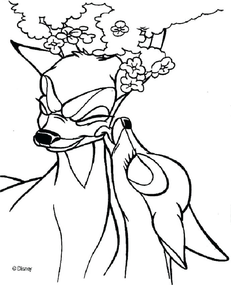 Bambi And Faline Kissing Coloring Pages