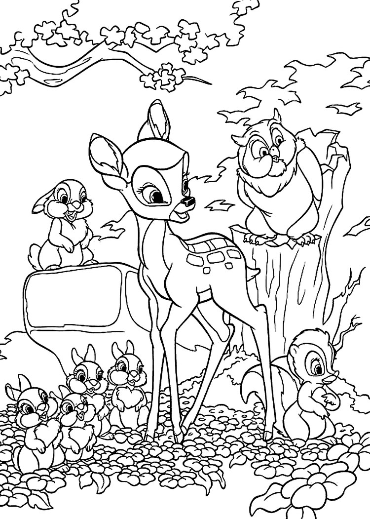 Bambi And Friends Coloring Pages