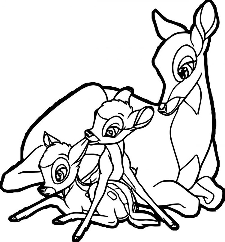 Bambi And His Mother Coloring Pages