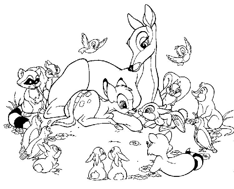 Bambi And Mother Coloring Pages
