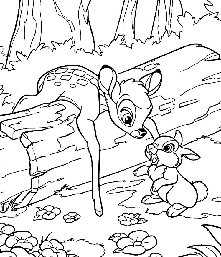 Bambi And Thumper Coloring Pages