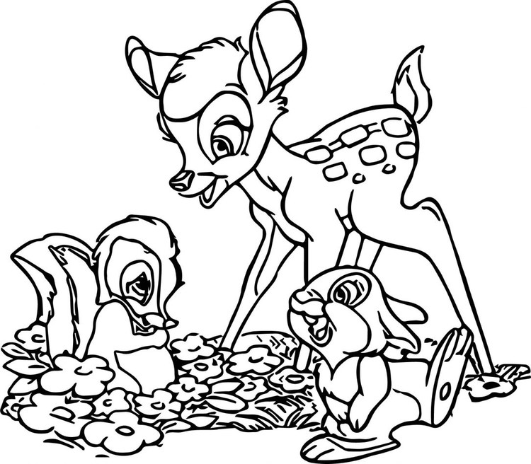 Bambi Coloring Pages For Kids Free
