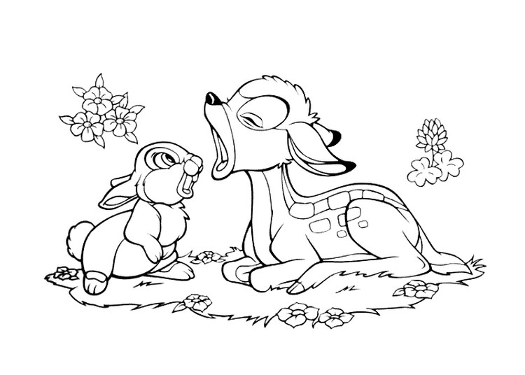 Bambi Good Friends Coloring Pages