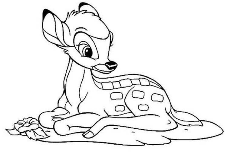 Bambi Sitting Coloring Pages