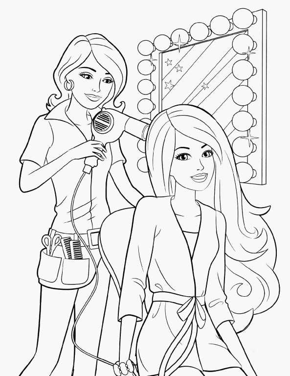 Barbie Salon Coloring Pages