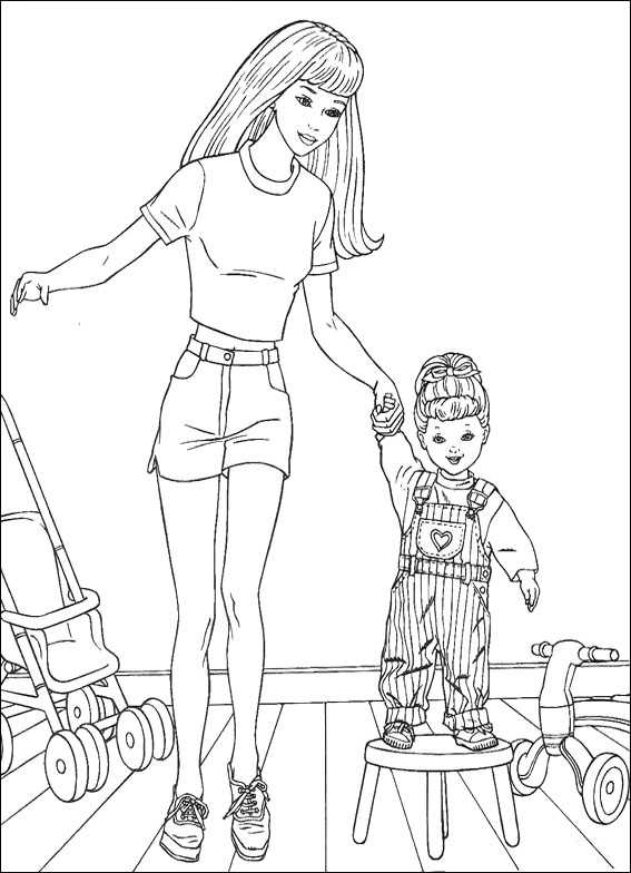 Barbie Sister Coloring Page