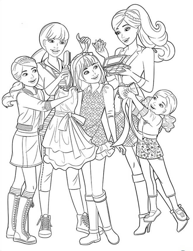 Barbie Sisters Coloring Page
